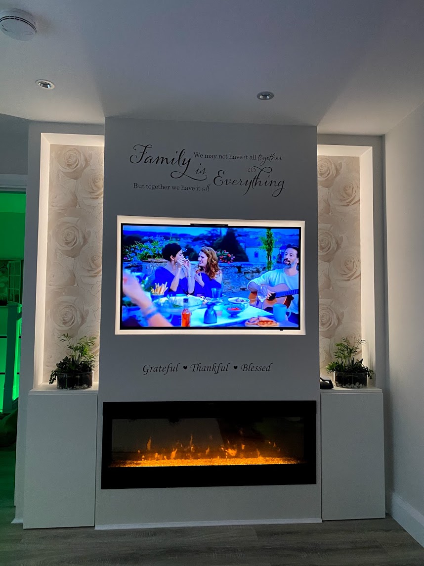 Tv wall with led light